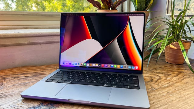 The 14-inch Macbook Pro from 2021 on a table