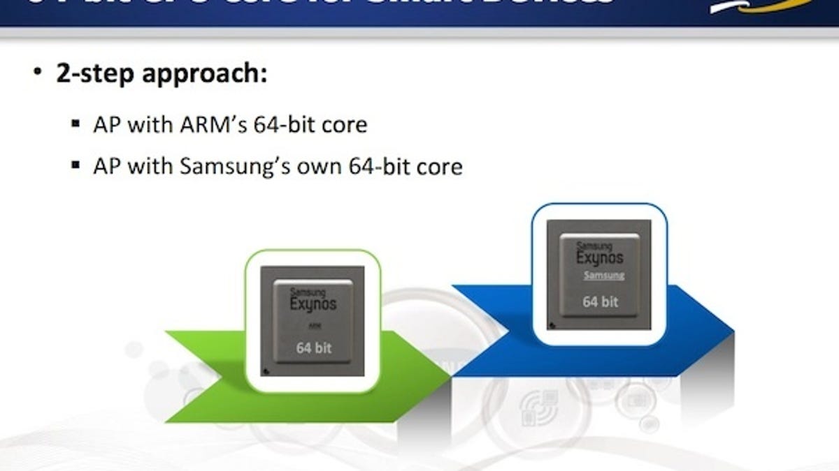 Samsung will do both an ARM 64-bit processor and its own optimized version.