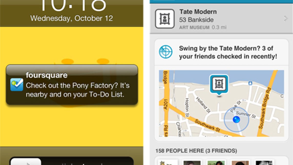 Foursquare's new Radar feature in action.