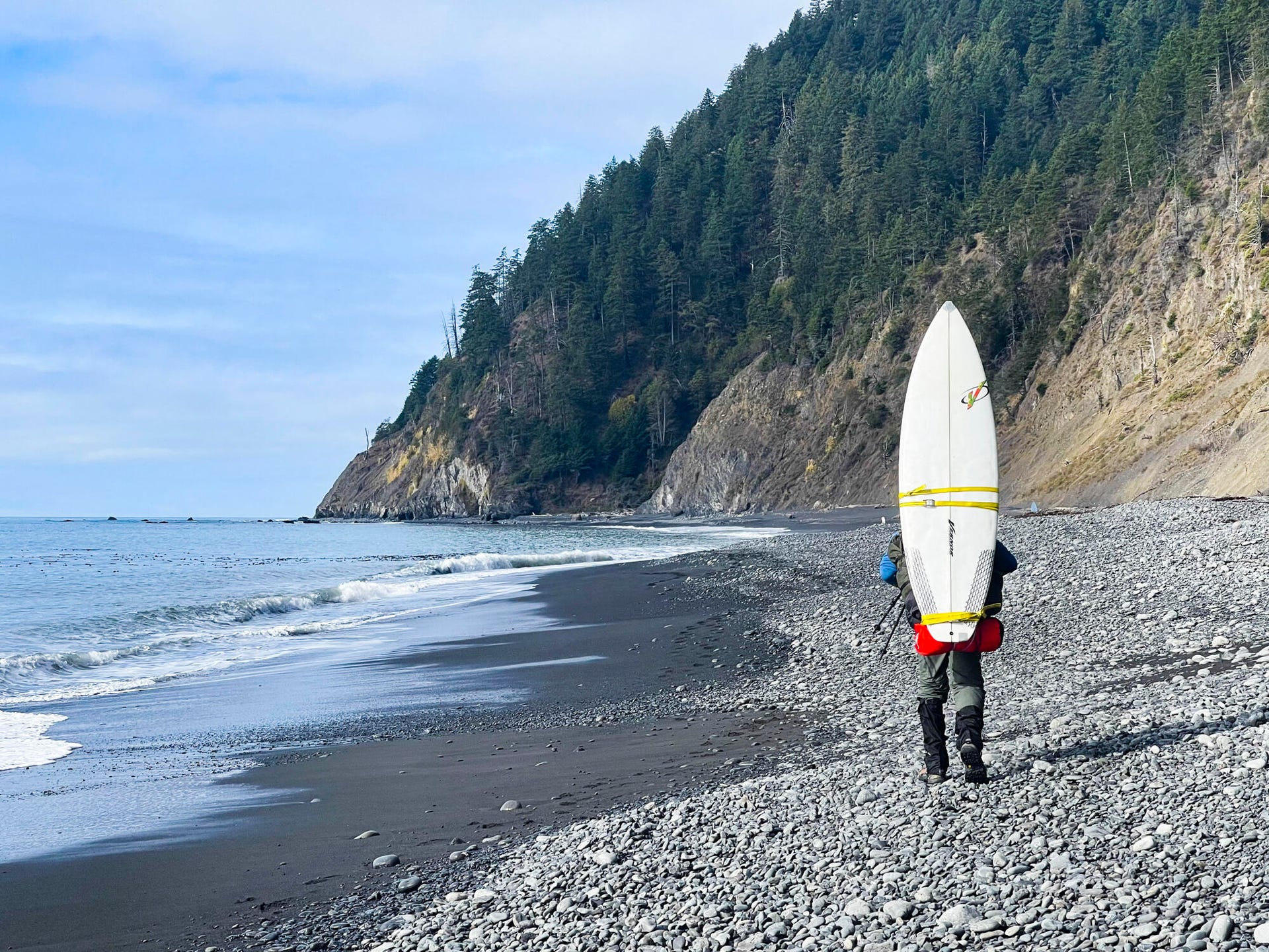 Surfing along the Lost Coast