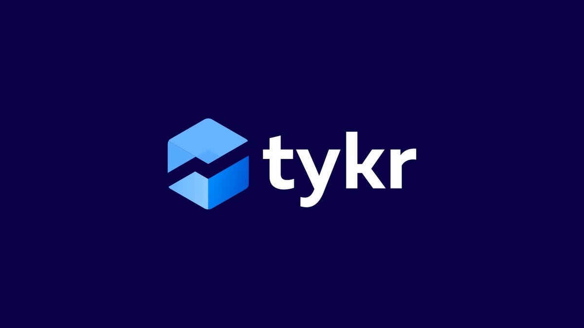 The Tykr logo and brand name against a dark blue background.