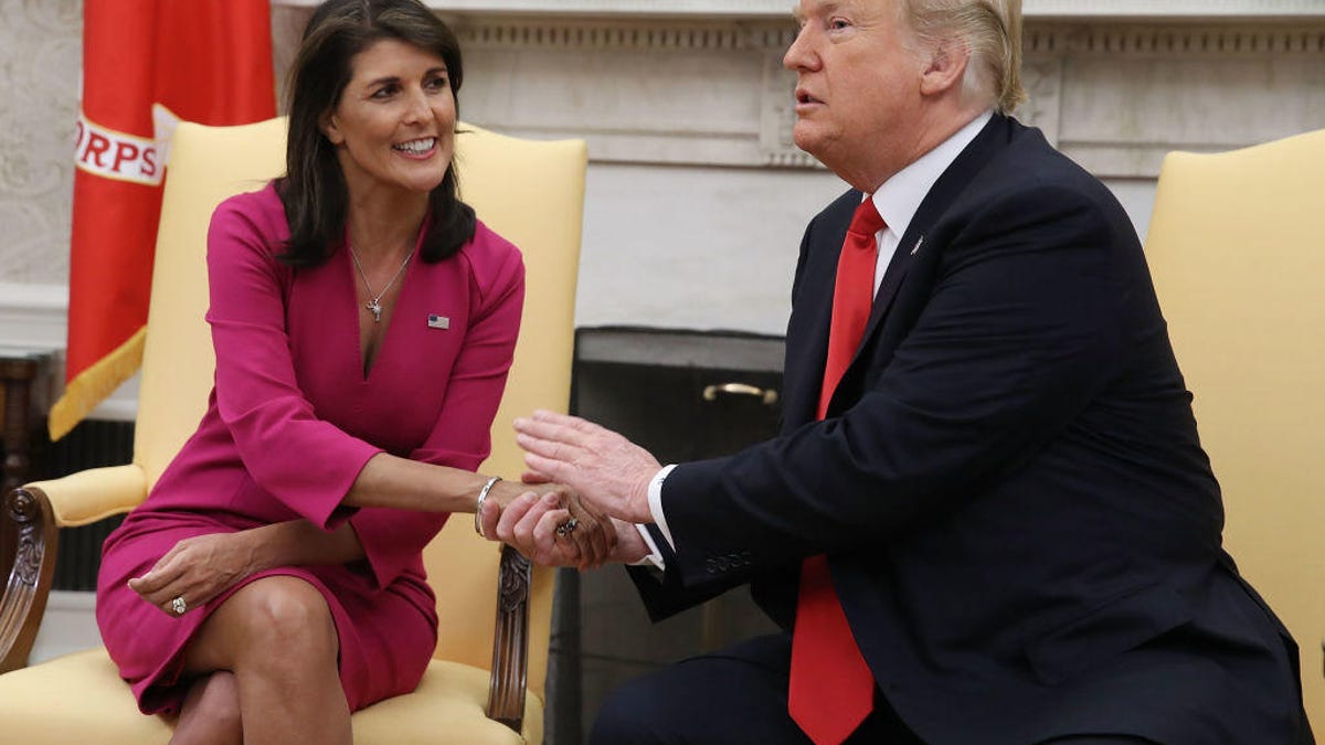 President Trump Meets With UN Ambassador Nikki Haley At The White House