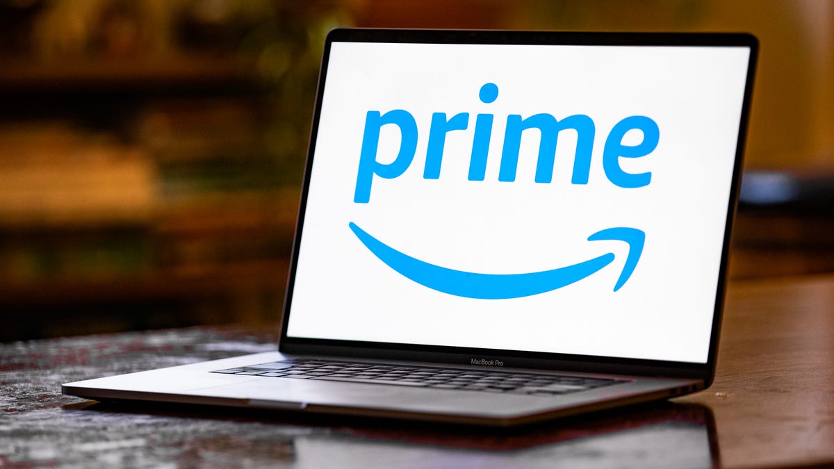 Amazon Prime logo on a laptop screen