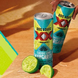 Cans of Dos Equis' ready-to-drink margaritas