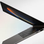 Samsung Galaxy Book 3 Pro laptop from the side
