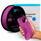 purple filament and a phone case