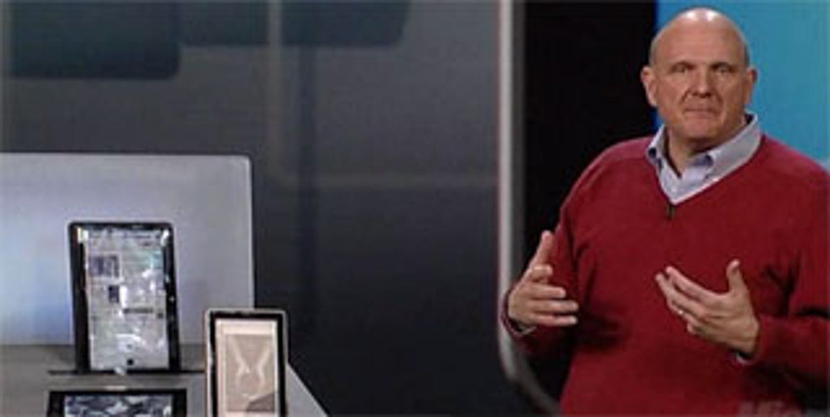 Steve Ballmer introduces the Slate PC at CES 2010.