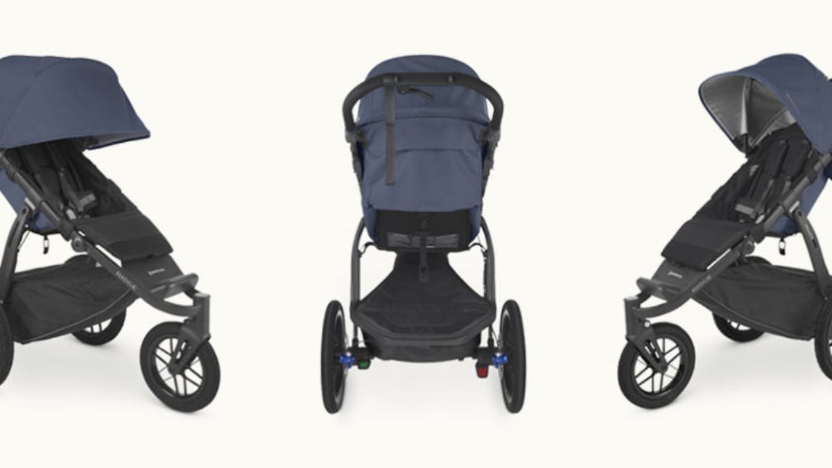 Three views of the UppaBaby All-Terrain Ridge Jogging Stroller