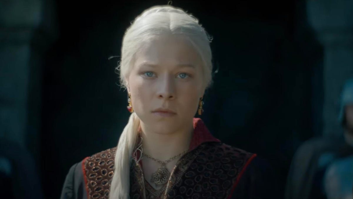 Princess Rhaenyra Targaryen looking pensive.