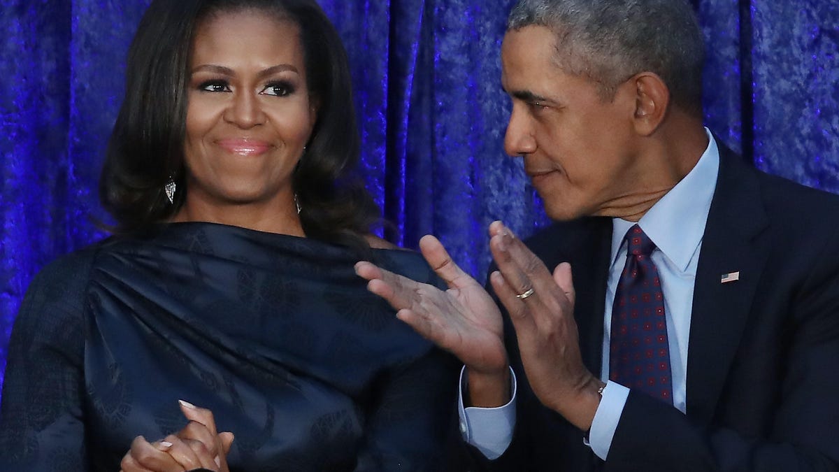 Barack And Michelle Obama Attend Portrait Unveiling At Nat&apos;l Portrait Gallery