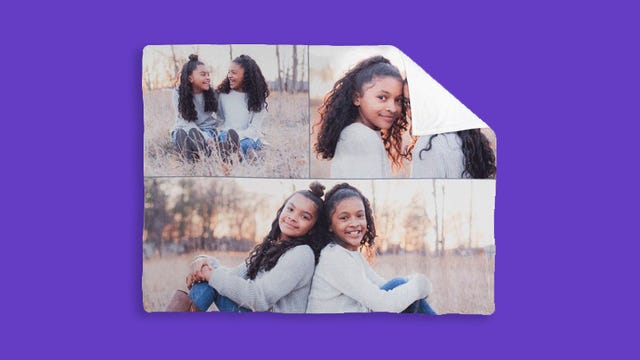 custom blanket with tiled photos
