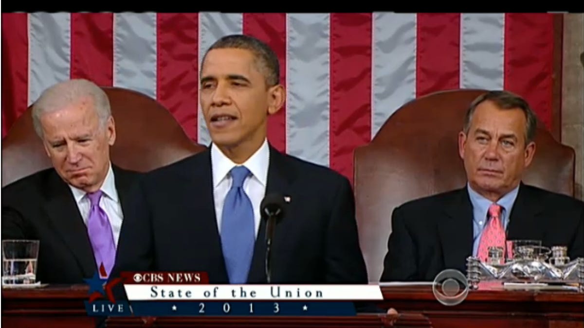 President Obama says during his State of the Union address that "our enemies are&#xBB;&raquo;&#xBB;seeking the ability to sabotage our power grid, our financial institutions, and our air traffic control systems."