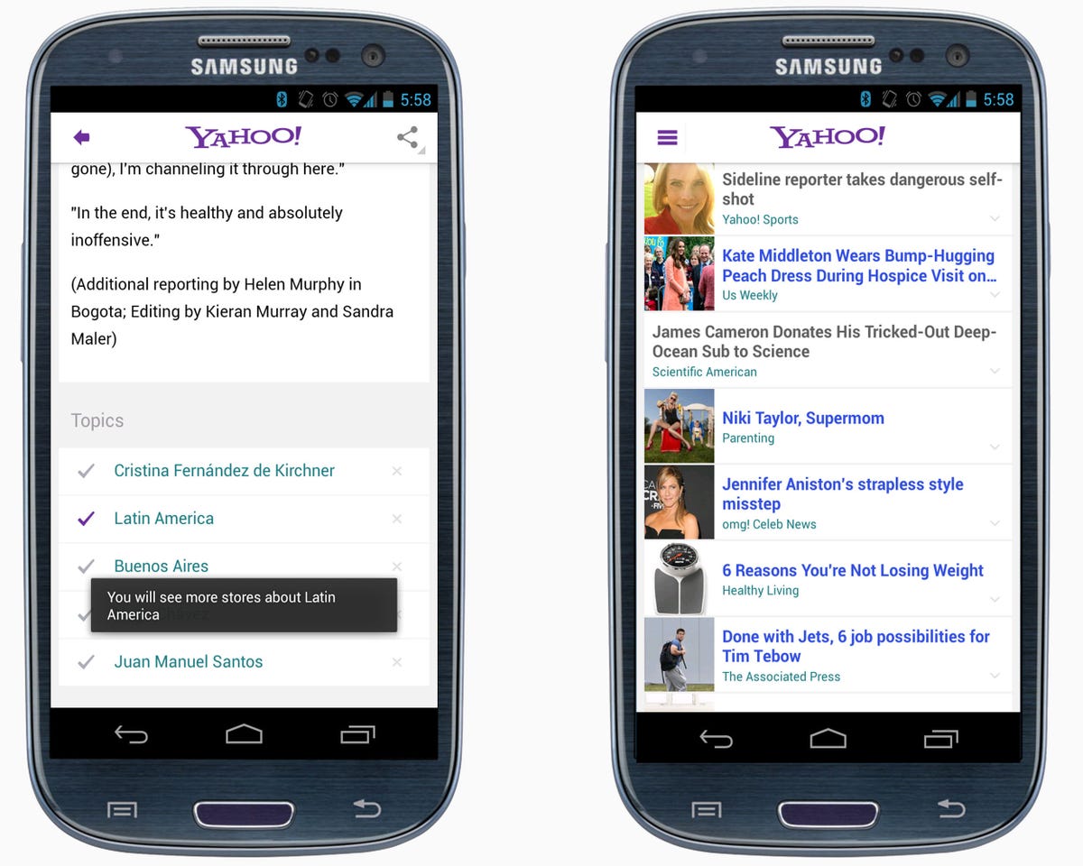 Yahoo Android app