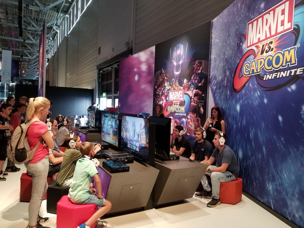 It's not just male teenagers at Gamescom. Plenty of families and children also attend to play new games.
