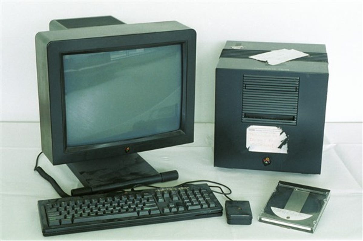 The NeXT machine on which Tim Berners-Lee, in 1990, developed software to house Web sites and the browser to visit them