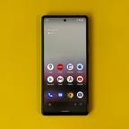 Google's Pixel 6A phone with app icons on the home screen