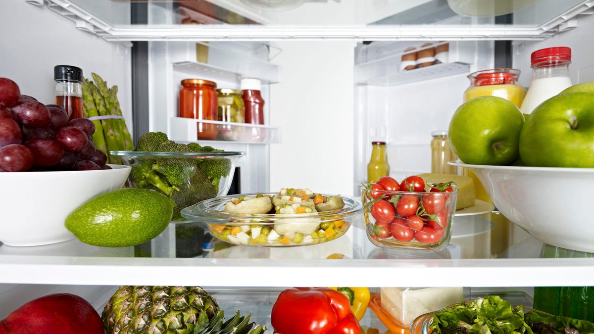 vegetables and fruits in fridge