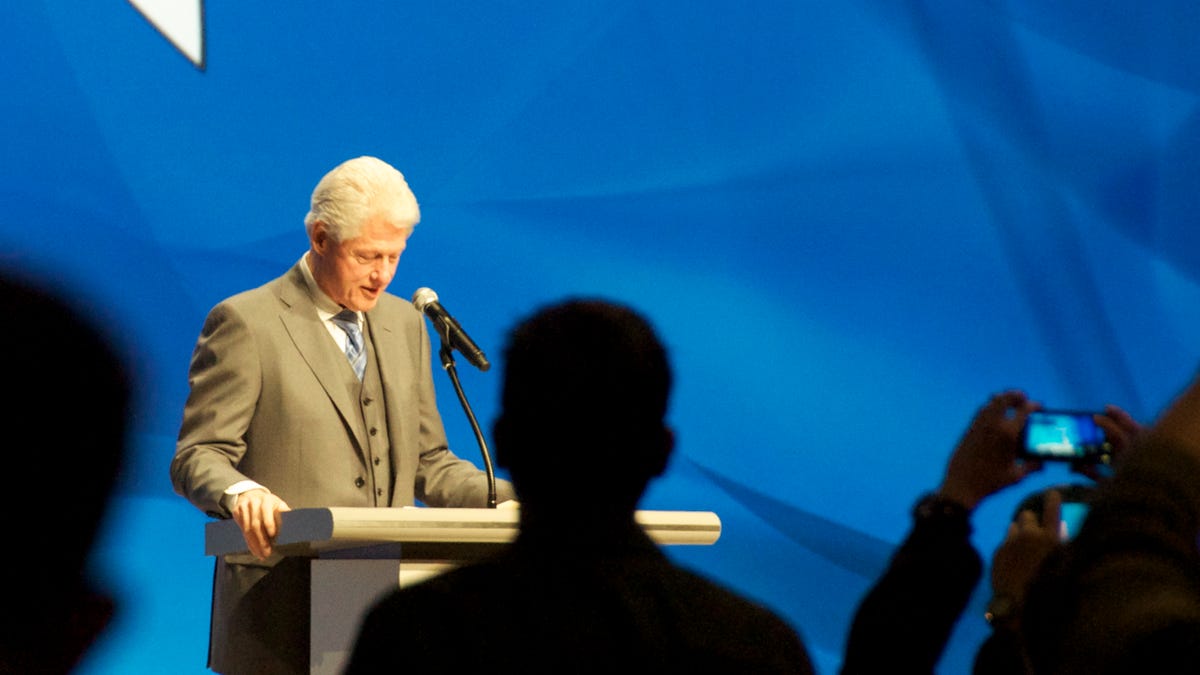 Former U.S. President Bill Clinton addresses RSA attendees.