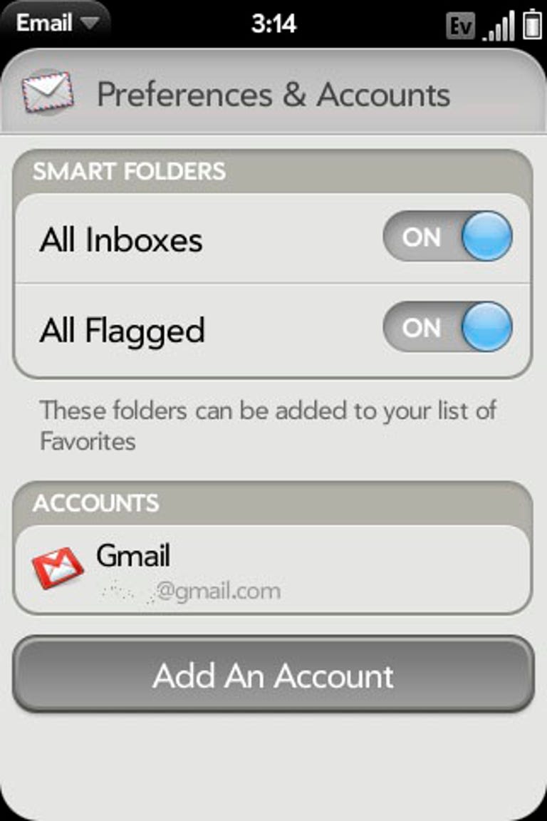 Smart folders collect Inboxes from all accounts