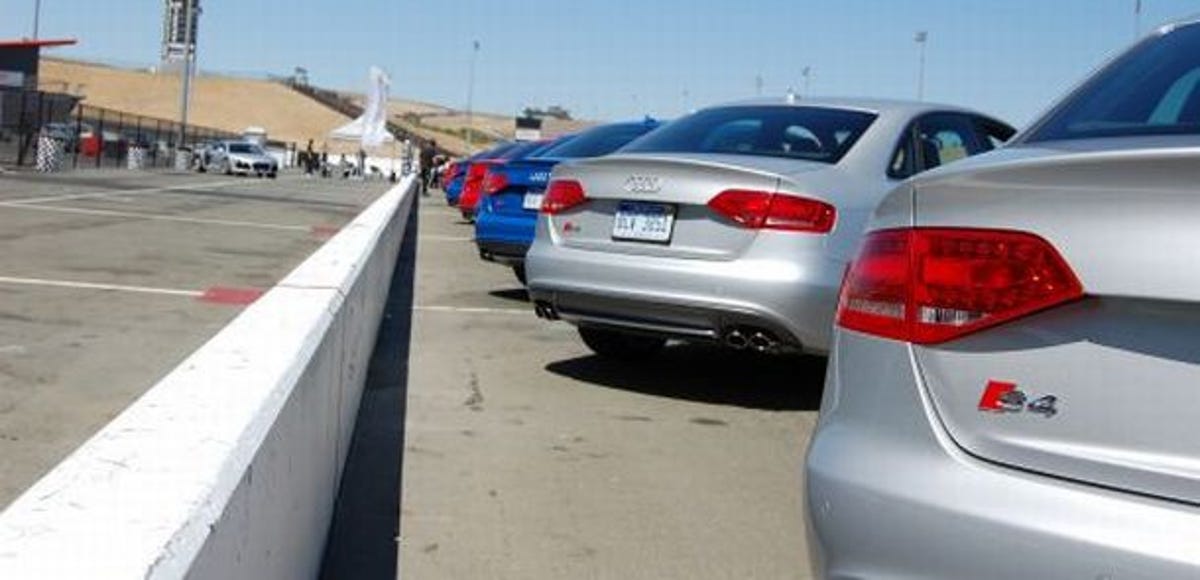 A row of Audi S4s parked at Infineon Raceway