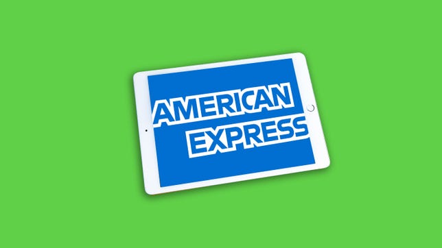 American Express logo on an iPad
