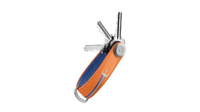 Orange key organizer with an x-wing on the leather