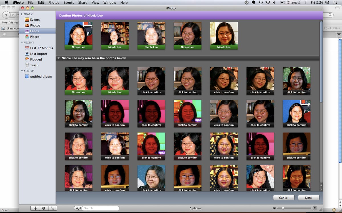 Once you're done adding the name to the face, you can then run the face detection engine. After that, you should go through the list of results to confirm or not confirm them.
