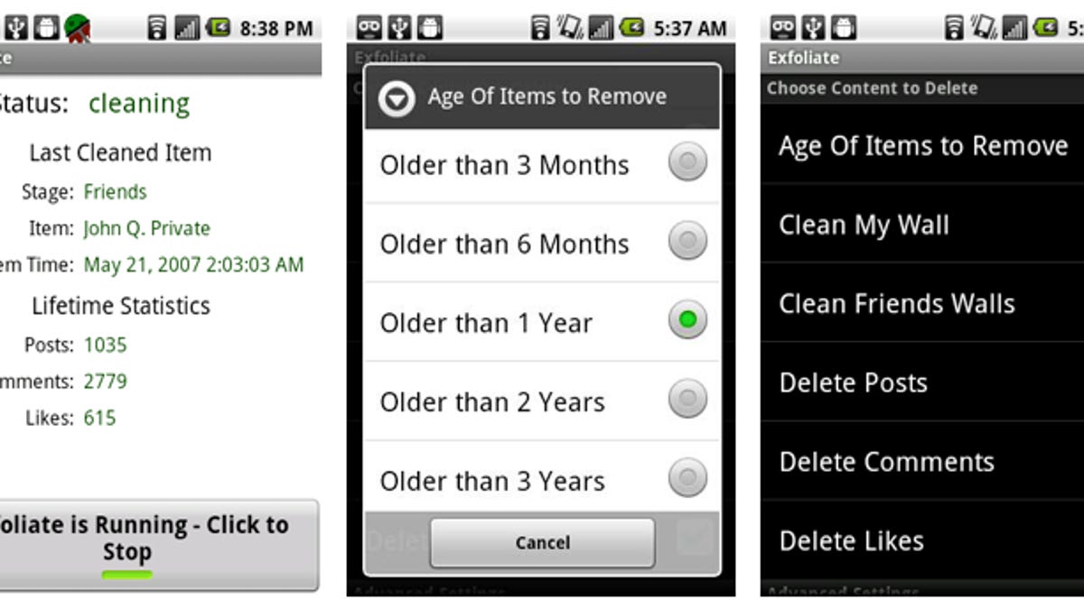 Exfoliate lets you purge batches of items you have posted to Facebook.