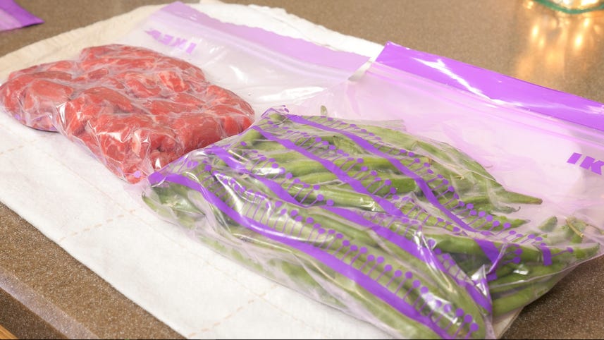 Use this hack to 'vacuum seal' any freezer bag - Video - CNET