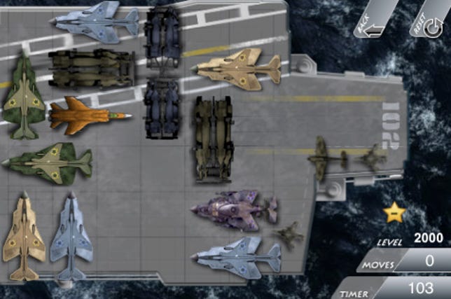 Who knew that even aircraft carriers encountered gridlock? Help your planes launch in Warship: Flight Deck Jam.