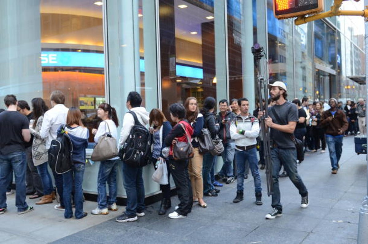The line for an iPhone 5 outside of Apple's Manhattan store on the phone's launch day.