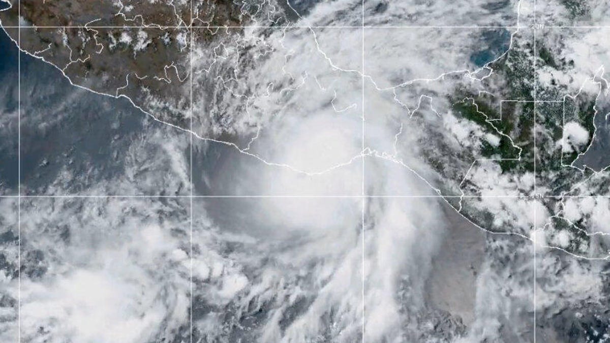 Satellite view of Hurricane Agatha over the southern coast of Mexico