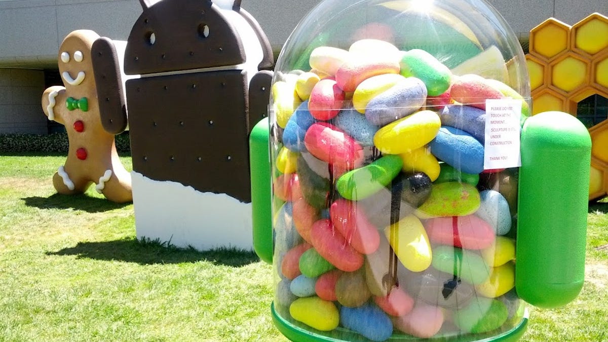Google's Android menagerie now has a Jelly Bean sculpture.