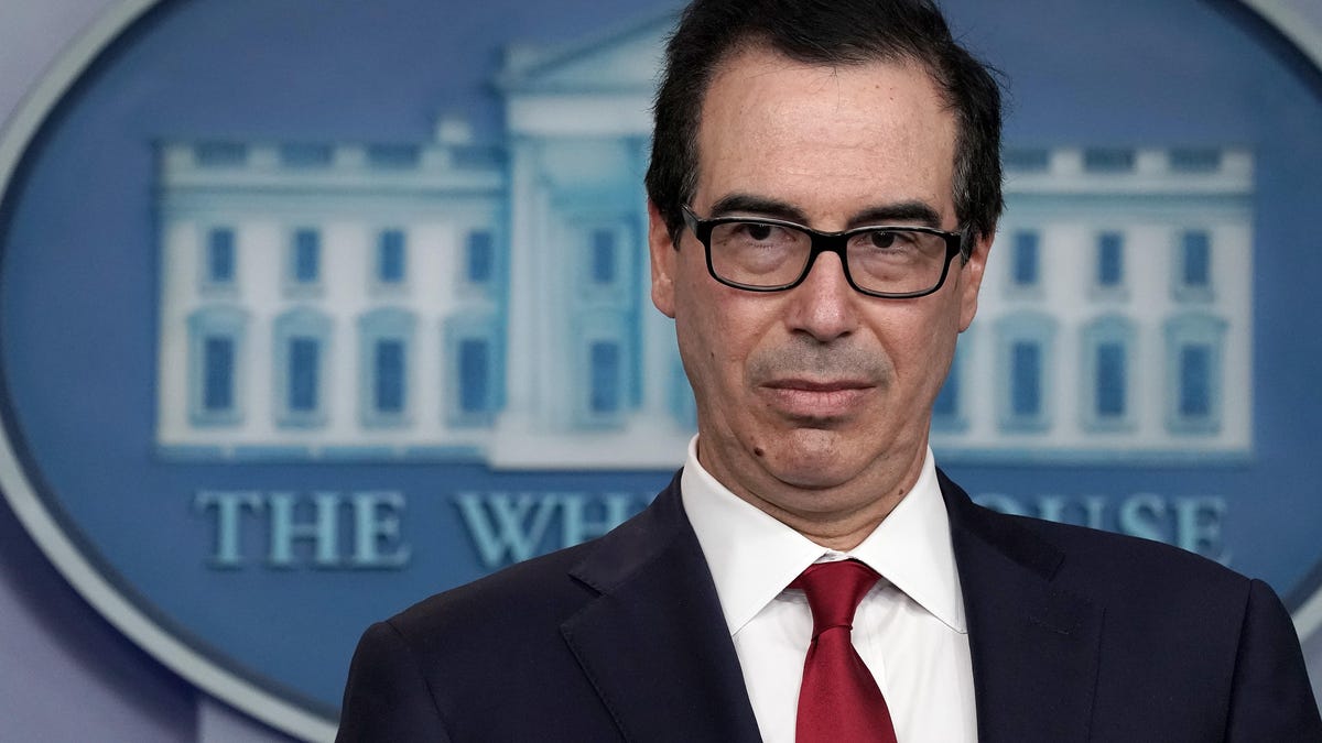 Treasury Secretary Steven Mnuchin Holds On Briefing At White House On Cryptocurrency