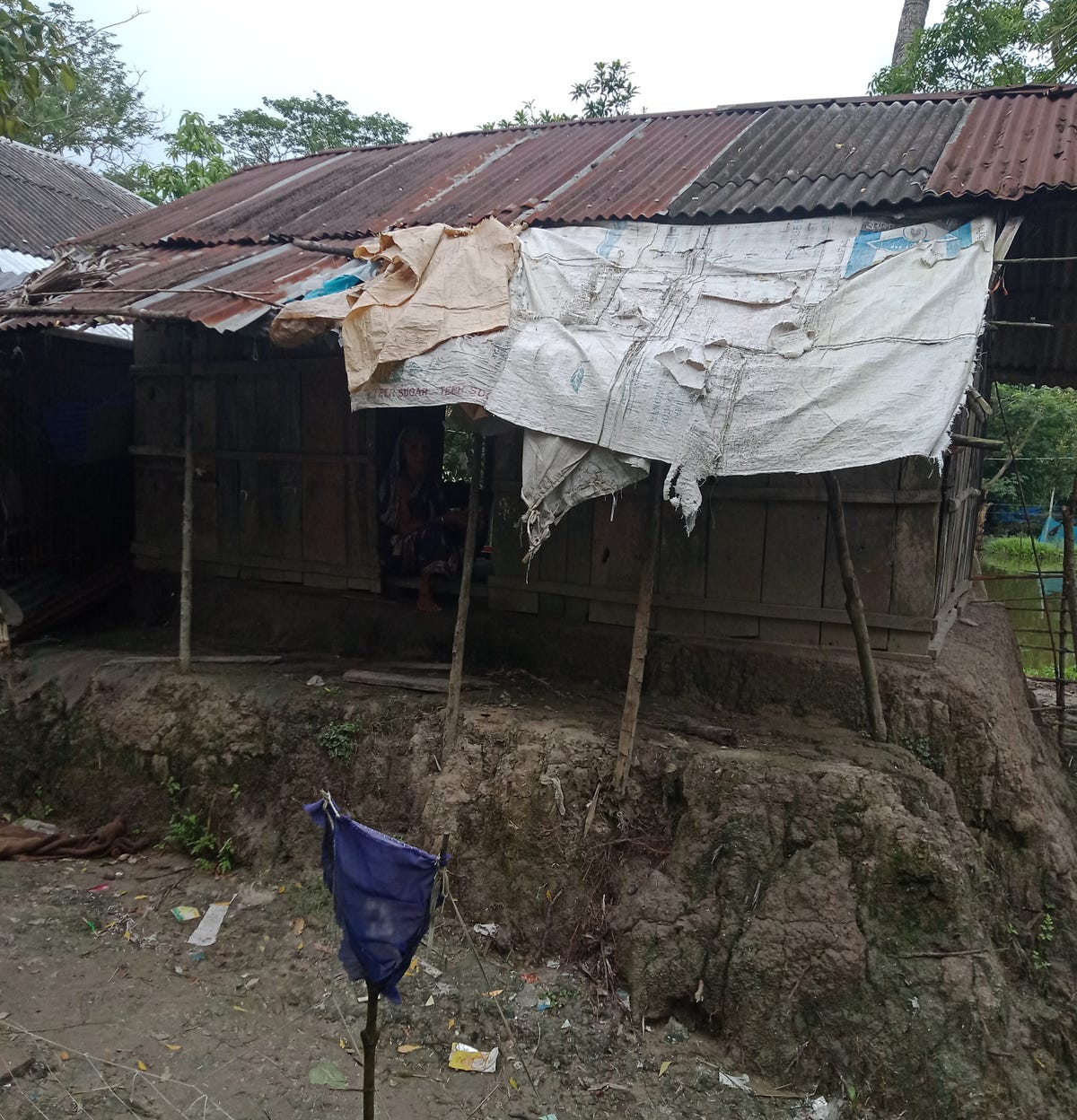 A destroyed house of after Cyclone Amphan.