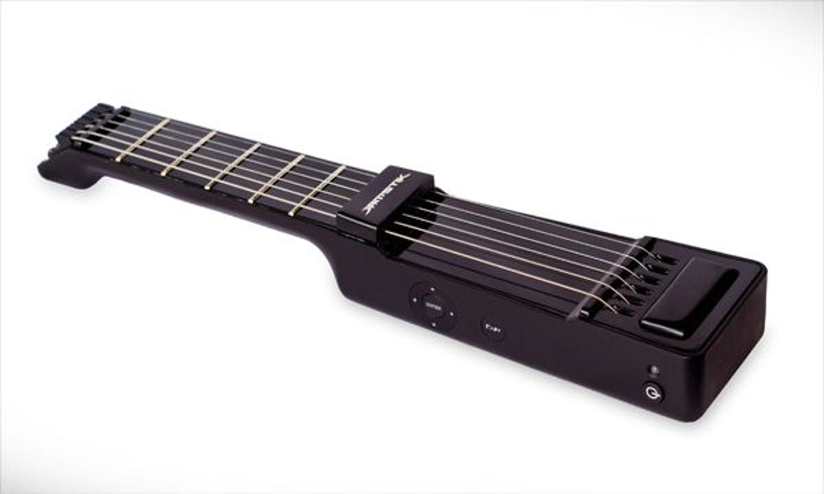 The JamStik measures about 15 inches, long enough to reasonably approximate a real fretboard.