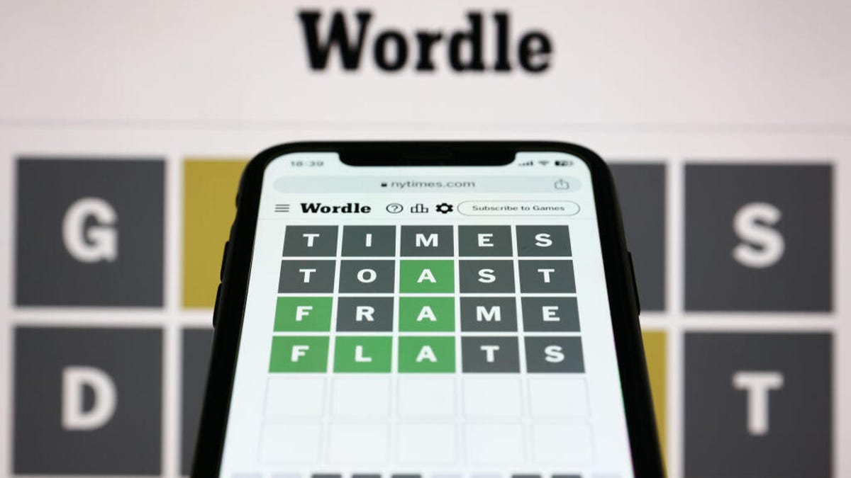 Image of the Wordle game on a phone