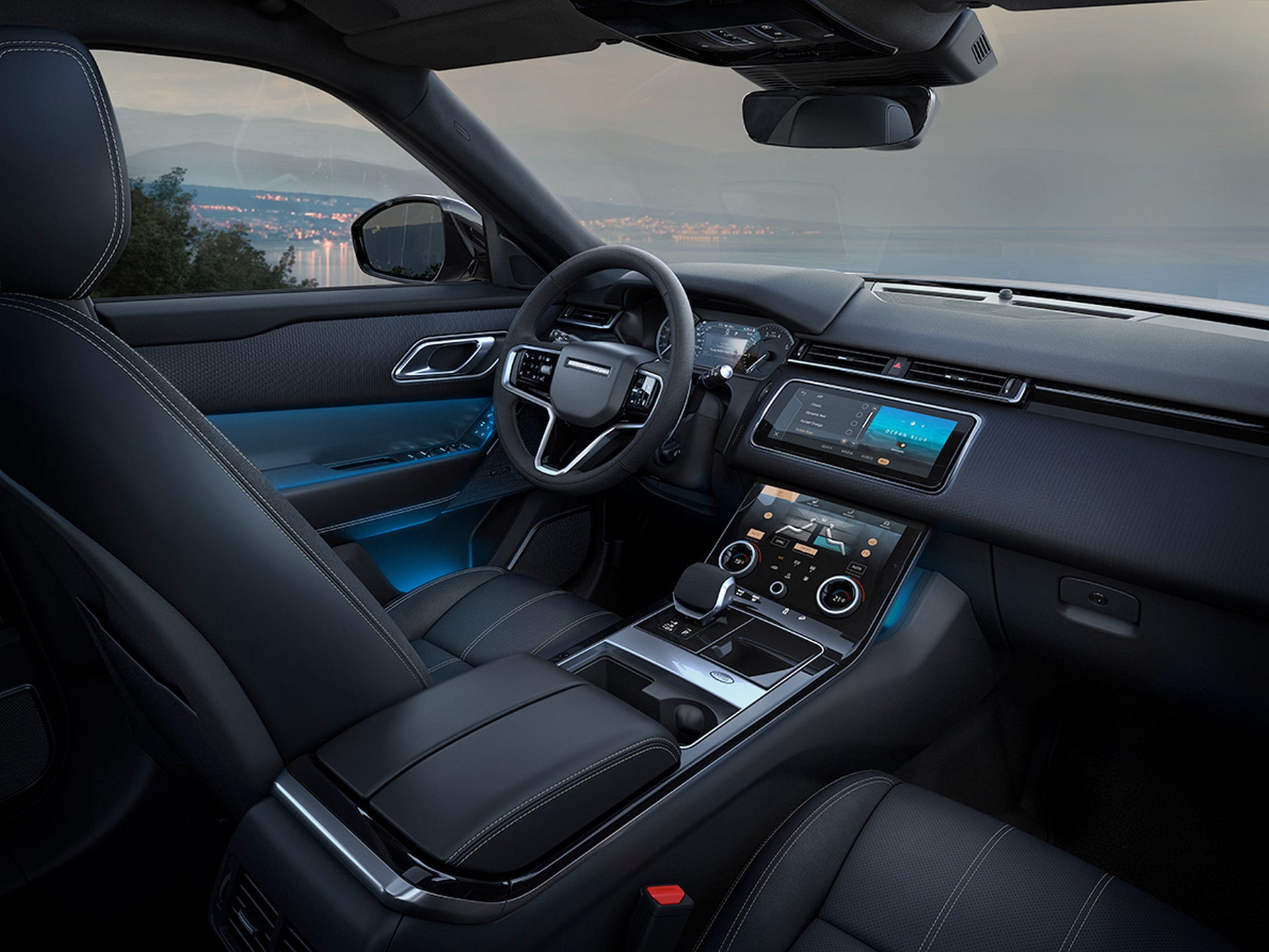 luxury SUV interior in black