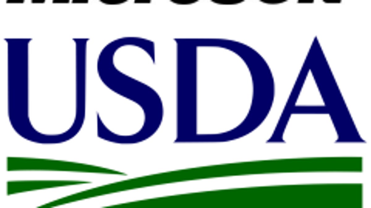 Microsoft, USDA logos.