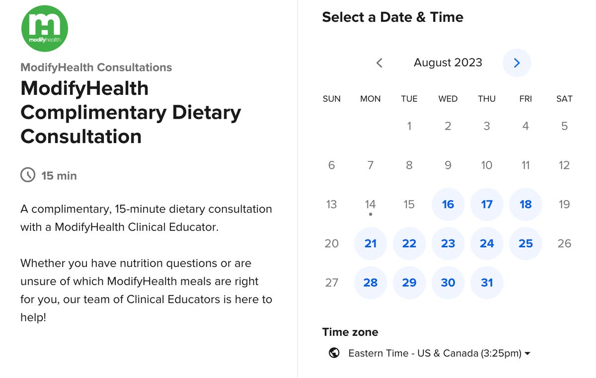 website screenshot for scheduling consultation