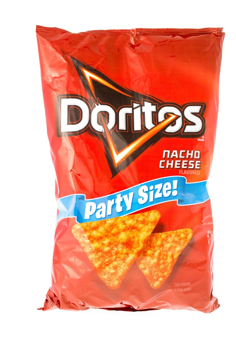Party size bags of Doritos