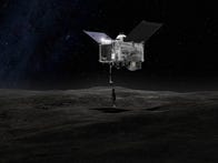 <p>This illustration shows OSIRIS-REx (Origins Spectral Interpretation Resource Identification Security - Regolith Explorer) spacecraft contacting the asteroid Bennu with the Touch-And-Go Sample Arm Mechanism or TAGSAM.&nbsp;</p>