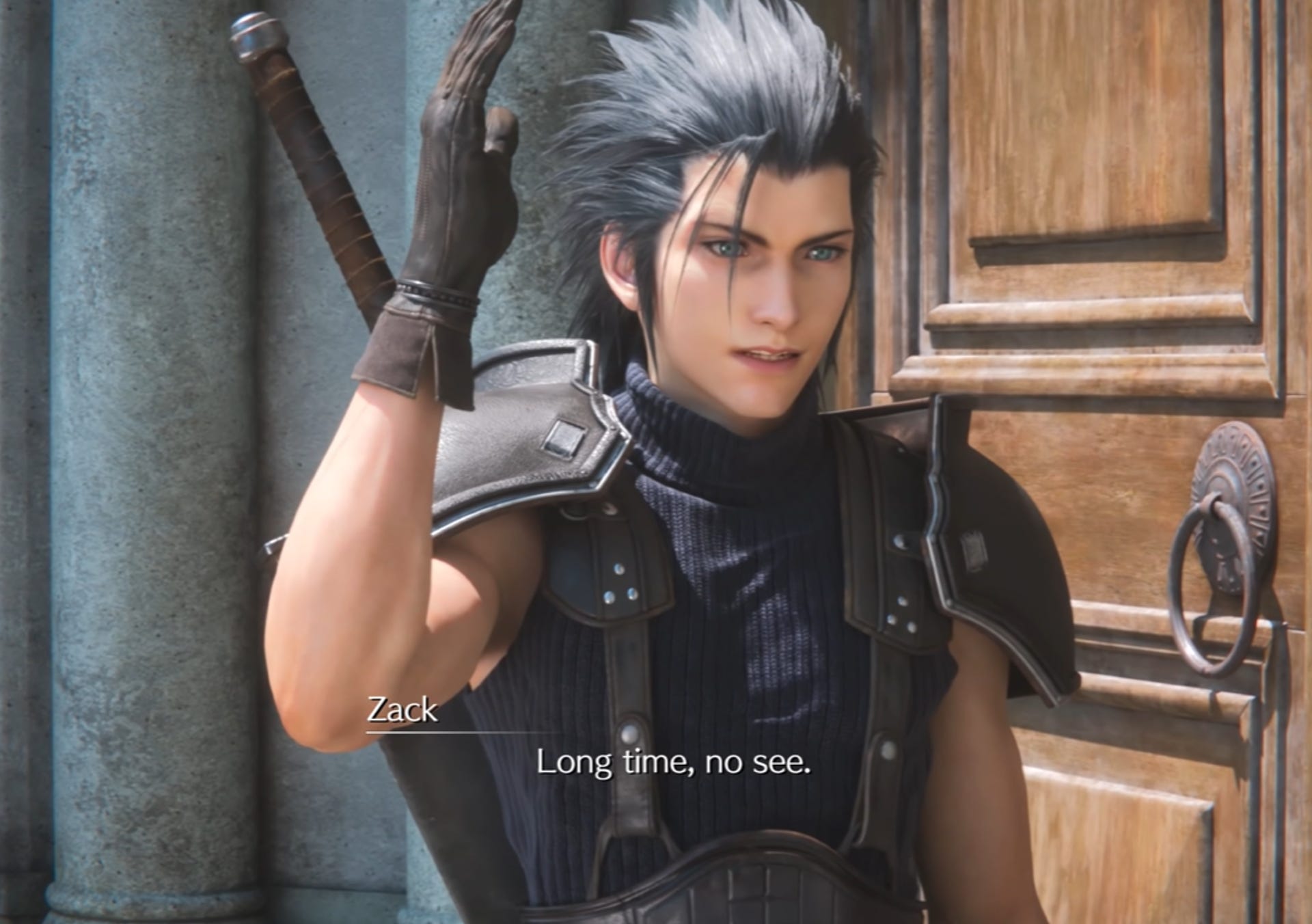 Zack at the end of Final Fantasy 7 Intergrade. 