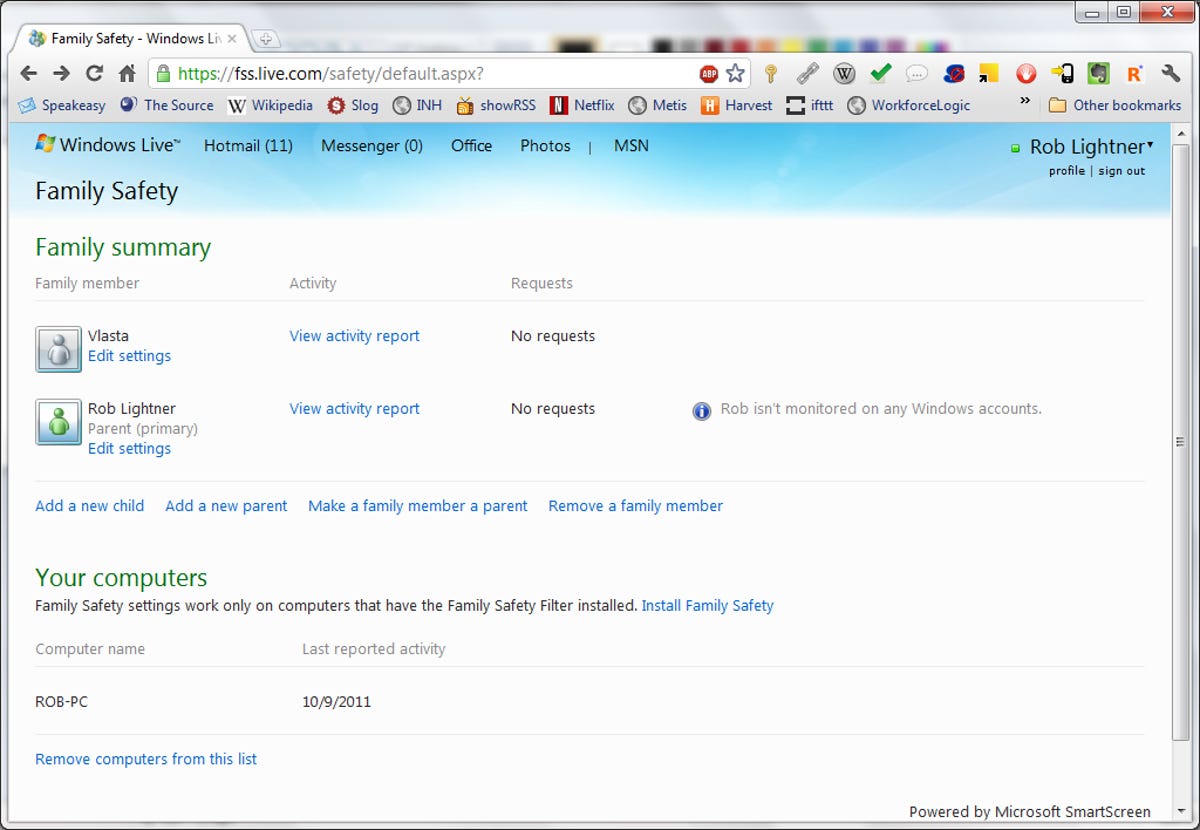 Step 8: Open Windows Live Family Safety monitor page.