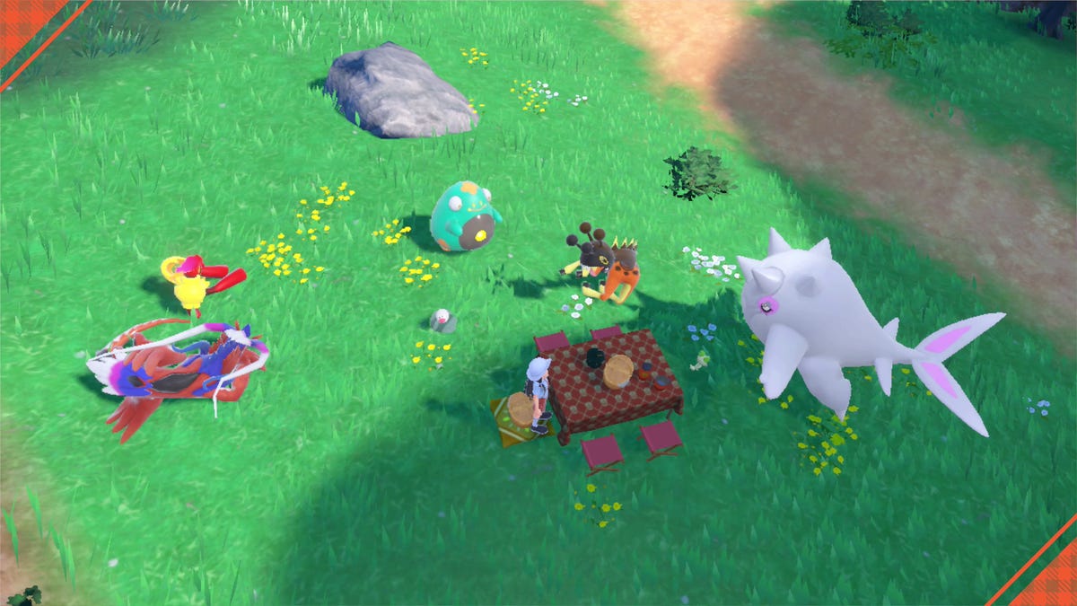 Pokemon versammeln sich zu einem Picknick in Pokemon Scarlet and Violet