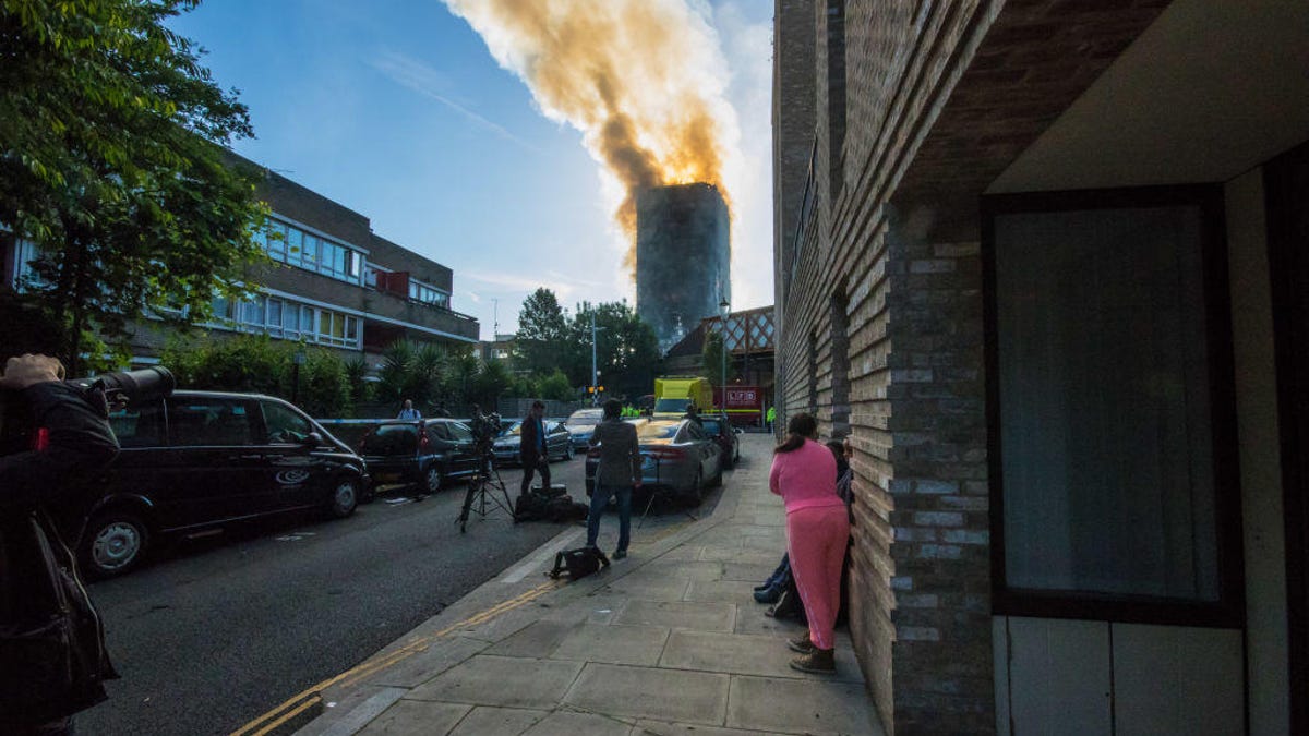 Huge Fire Engulfs Tower Block In West London