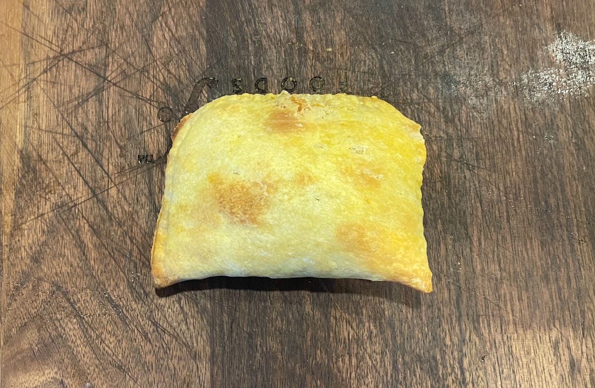 A lightly toasted pastry.