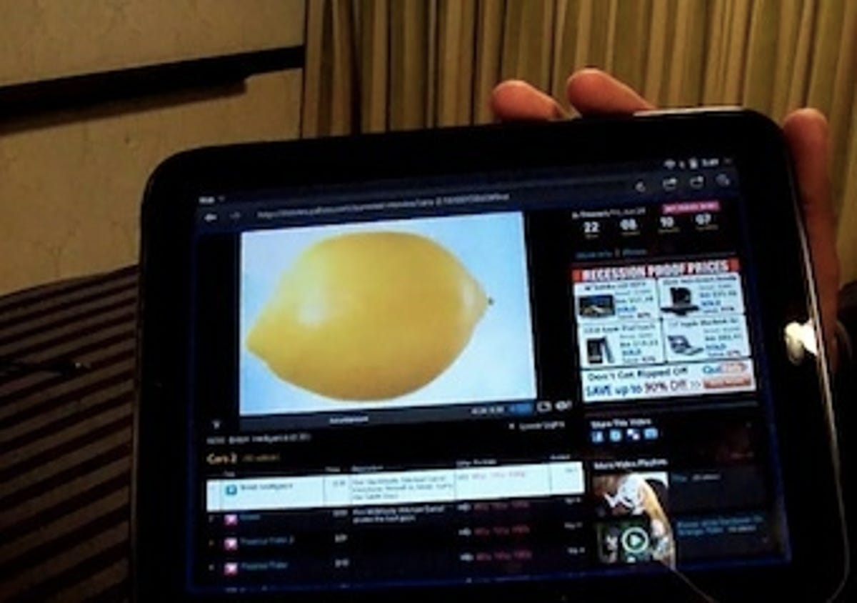 HP TouchPad running a Flash video at a recent tech conference. No vendor to date has been able to take on Apple effectively in the U.S.