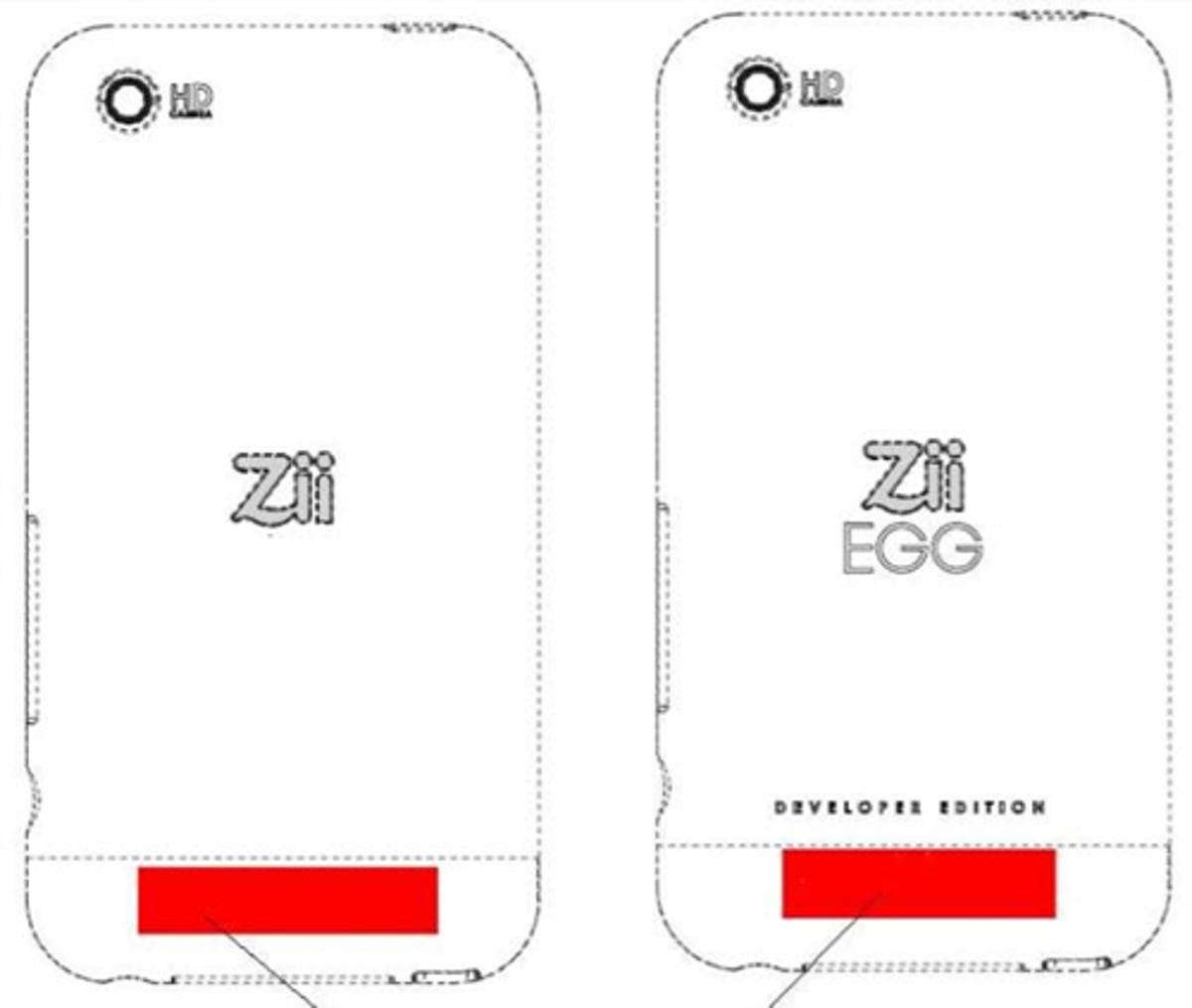 FCC illustration of Creative Zii touch-screen media players.