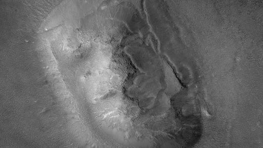 New view of Mars "face" shows just a blobby mesa., potato-shaped